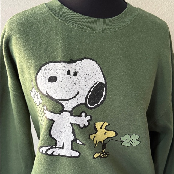 Peanuts Green Sweatshirt with Snoopy and Woodstock - Picture 2 of 7